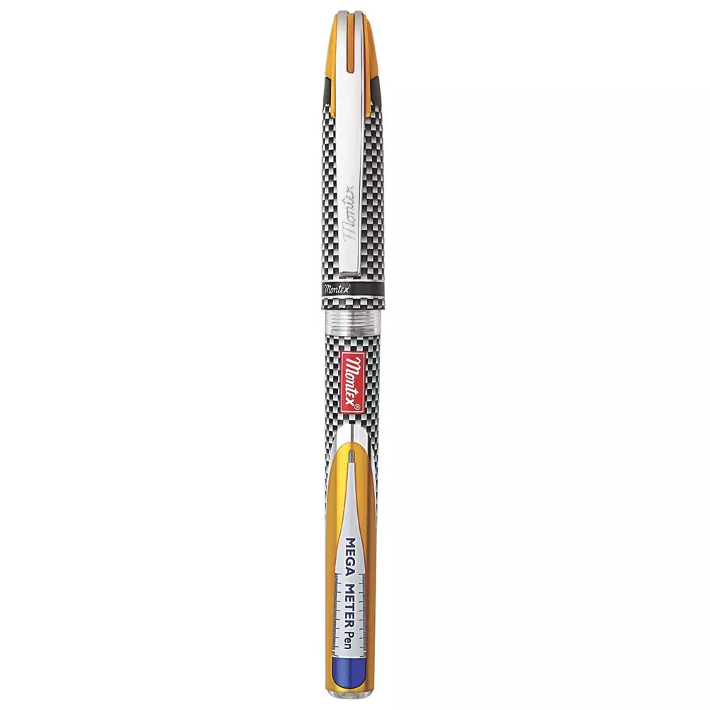 Montex Mega Meter 0.7 mm Tip Gel Pen Black Ink Plastic Body Non Toxic & Waterproof Ink Jumbo Refill (Pack of 10 Pcs)