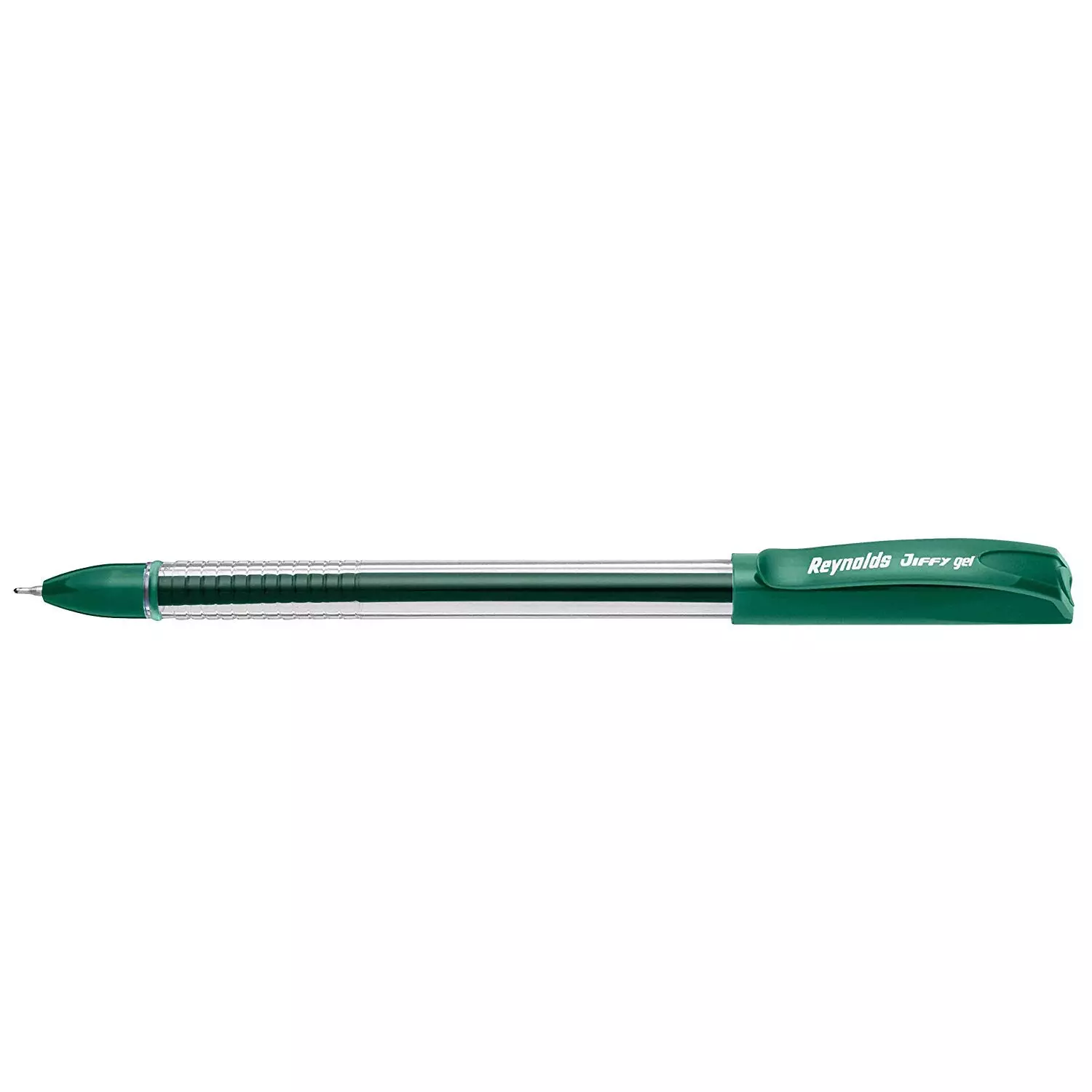 Reynolds Jiffy Gel Pen 0.5 mm Needle Tip Green Ink Plastic Body