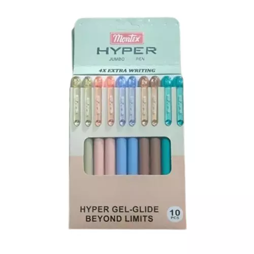 Montex Hyper-DX 0.7 mm Tip Gel Pen Green Ink Jumbo Refill Non Toxic & Waterproof Ink (Pack of 10 Pcs)