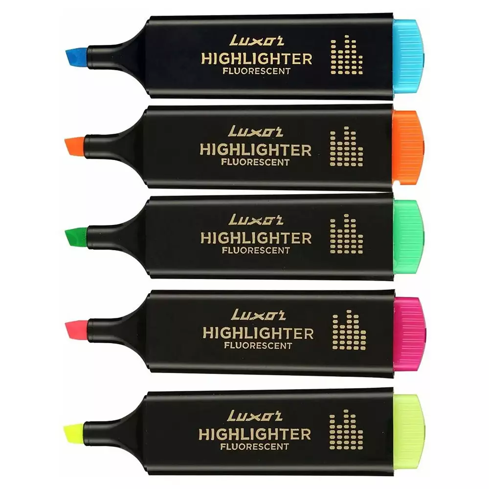 luxor-fluorescent-highlighter-chisel-tip-assorted-color-1852-set-of-25