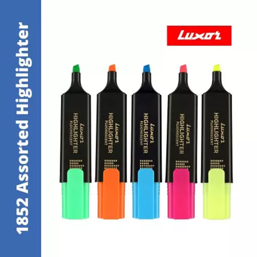 luxor-fluorescent-highlighter-chisel-tip-assorted-color-1852-set-of-5