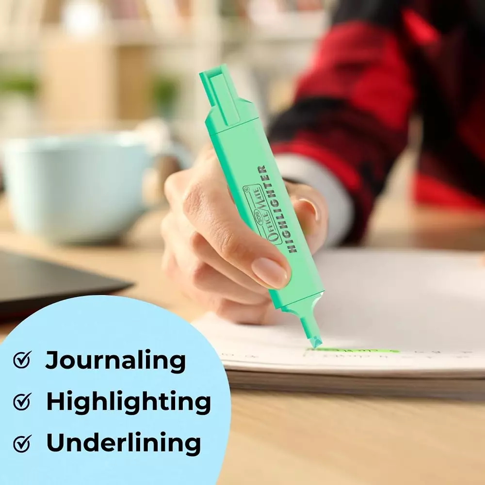 Soni OfficeMate Pastel Highlighters & Correction Pen Combo 1 mm Tip Size 7 ml Fluid Assorted for Office, College & School Use