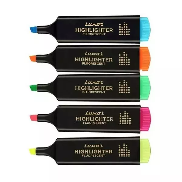 Luxor Hi-Lighter with Chisel Points Kit Multicolour (Pack of 25 Pcs)