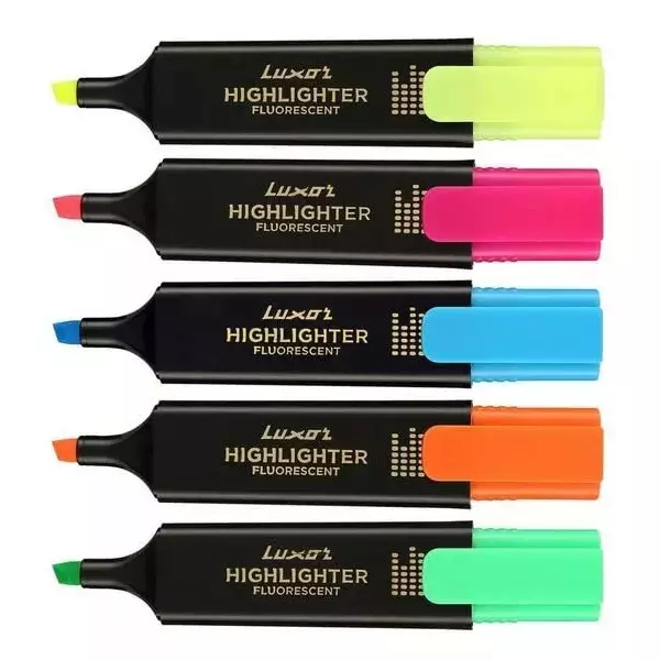 Luxor Hi-Lighter with Chisel Points Kit Multicolour (Pack of 25 Pcs)