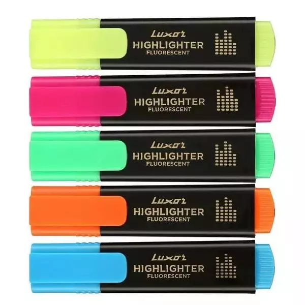Luxor Hi-Lighter with Chisel Points Kit Multicolour (Pack of 25 Pcs)