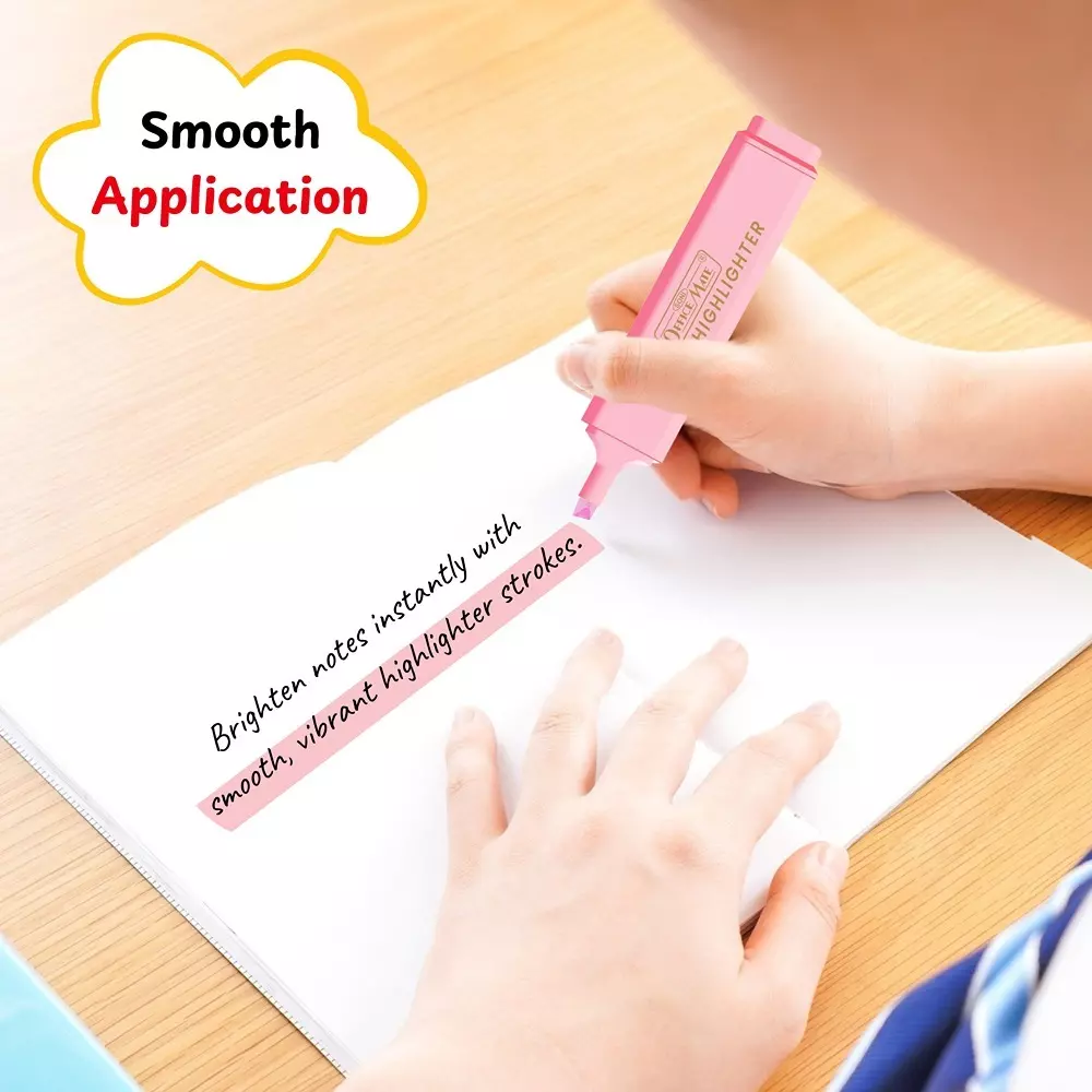 Soni Office Mate 5 Shades Pastel Highlighter Multicolor, Soft, Quick Dry, Non-Toxic Ink Ideal for Kids, Journaling & Study