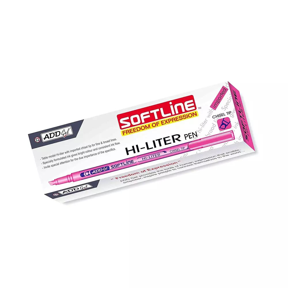 Add Gel Hi-Lighter Pen Pink Color