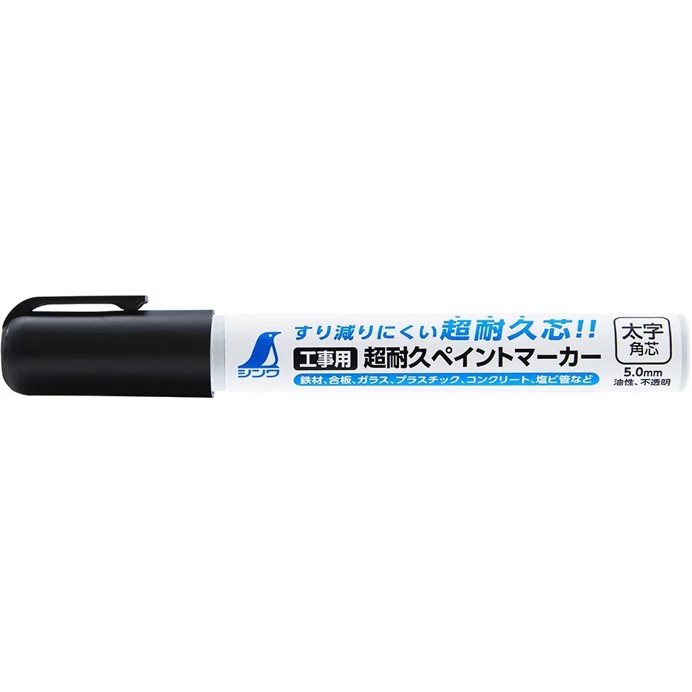 Shinwa Rules Ultra-Durable Paint Marker For Construction, Bold 143x19x21 mm, 79307