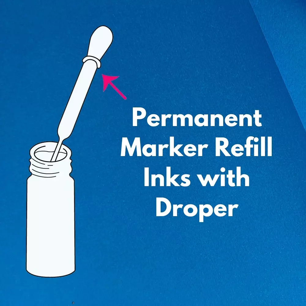 Soni Office Mate 500 ml Permanent Marker Refill Ink Quick Dry, Vibrant, Eco-Friendly, Red