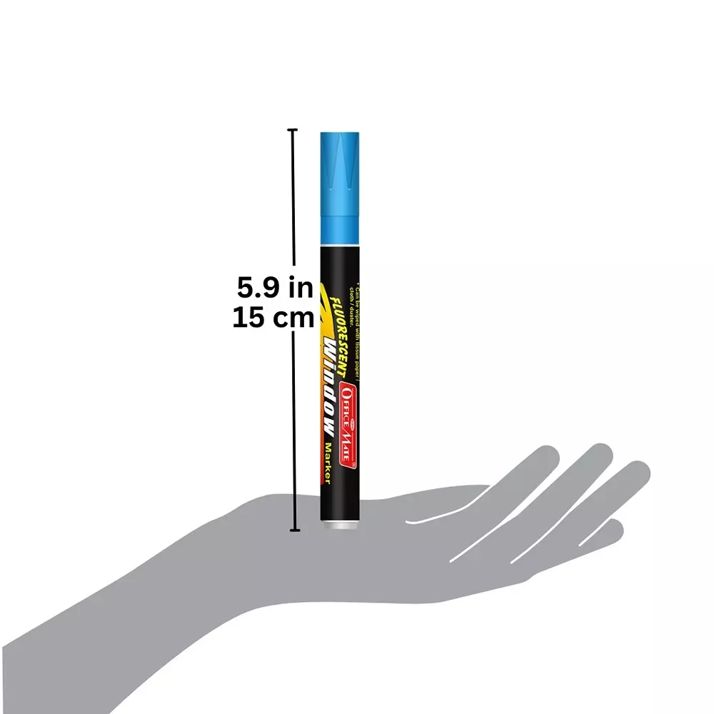 Soni Office Mate Fluorescent Chalk Window Marker 4.5 mm Bullet Tip Smudge-Free, Easy Erase for Cafe, Mirror, Display Multicolor (Pack of 8)