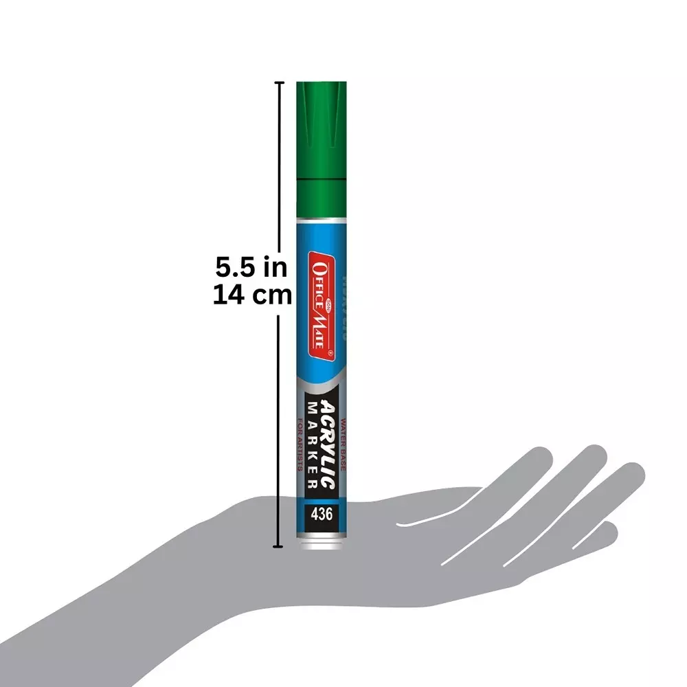 Soni Office Mate Regular Acrylic Paint Marker 4.5 mm Bullet Tip Quick Dry, Long Lasting, Water Based Ink for Crafts & Projects, Multicolor (Pack of 4)