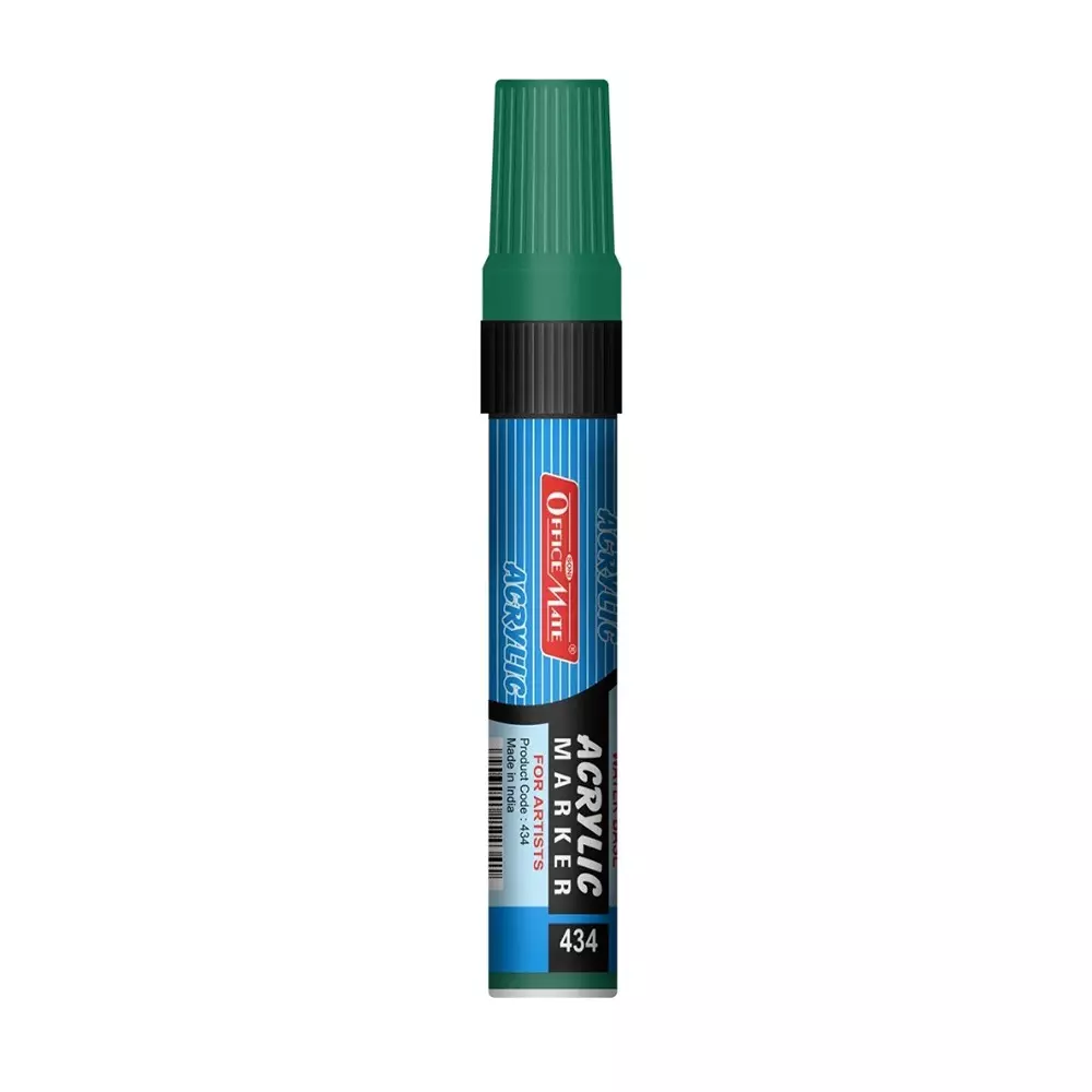Soni Office Mate Jumbo Acrylic Paint Marker 15 mm Chisel Tip Water Based, Non Toxic for Murals, Canvas & DIY, Green