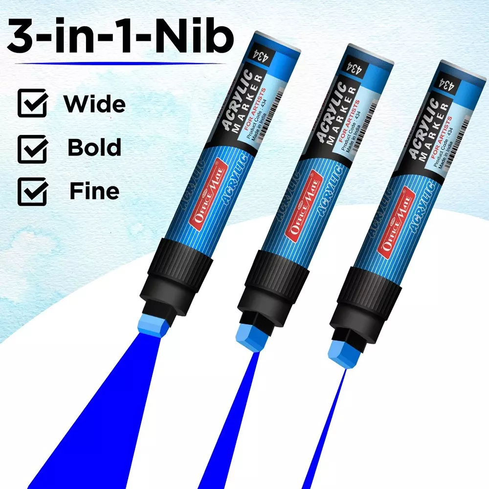 Soni Office Mate Jumbo Acrylic Paint Marker 15 mm Chisel Tip Water Based, Non Toxic for Murals, Canvas & DIY, Green