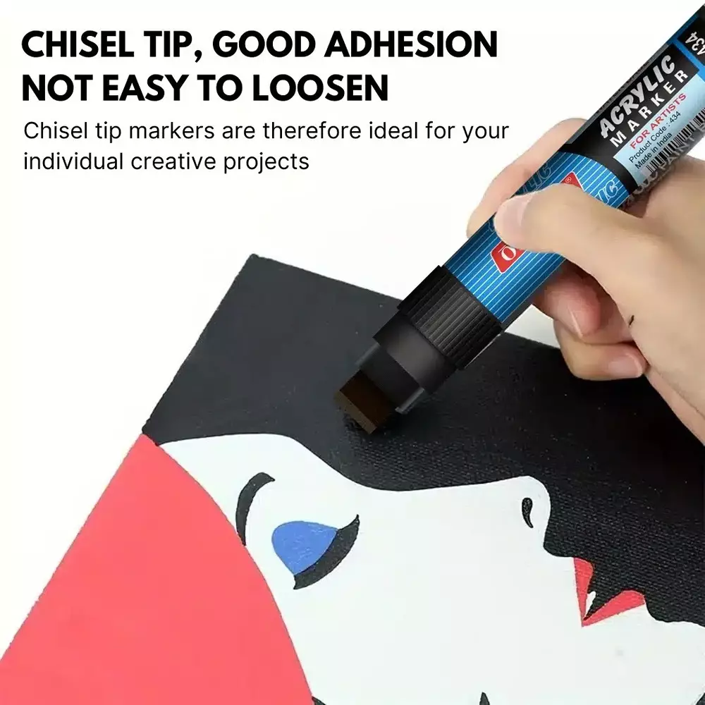 Soni Office Mate Jumbo Acrylic Paint Marker 15 mm Chisel Tip Water Based, Non Toxic for Murals, Canvas & DIY, Green