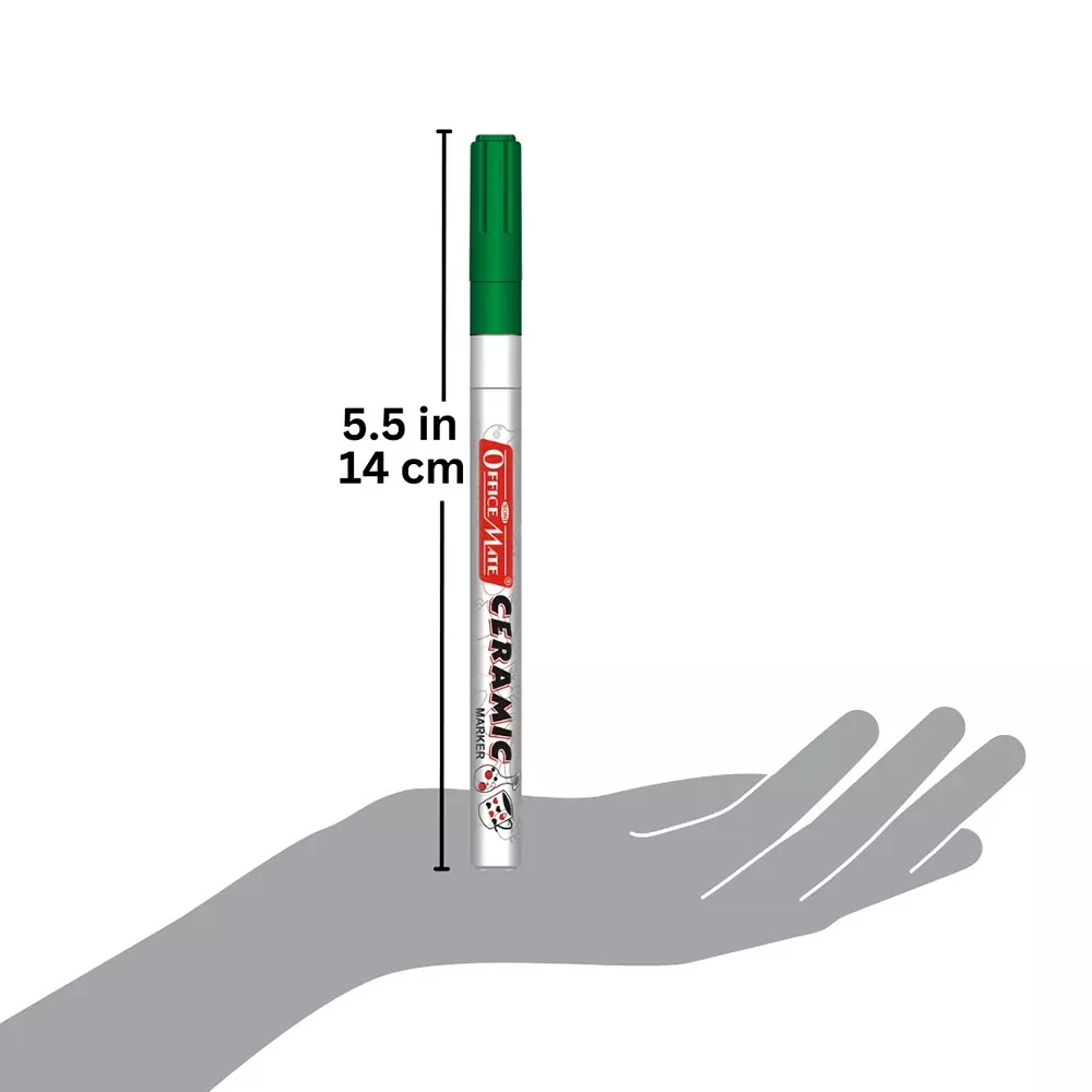 Soni Office Mate Fine Tip Ceramic Marker 3.05 mm Fine Bullet Tip Smudge-Free & Fade-Proof for Ceramic, Rock, Glass Painting, Multicolor (Pack of 8)