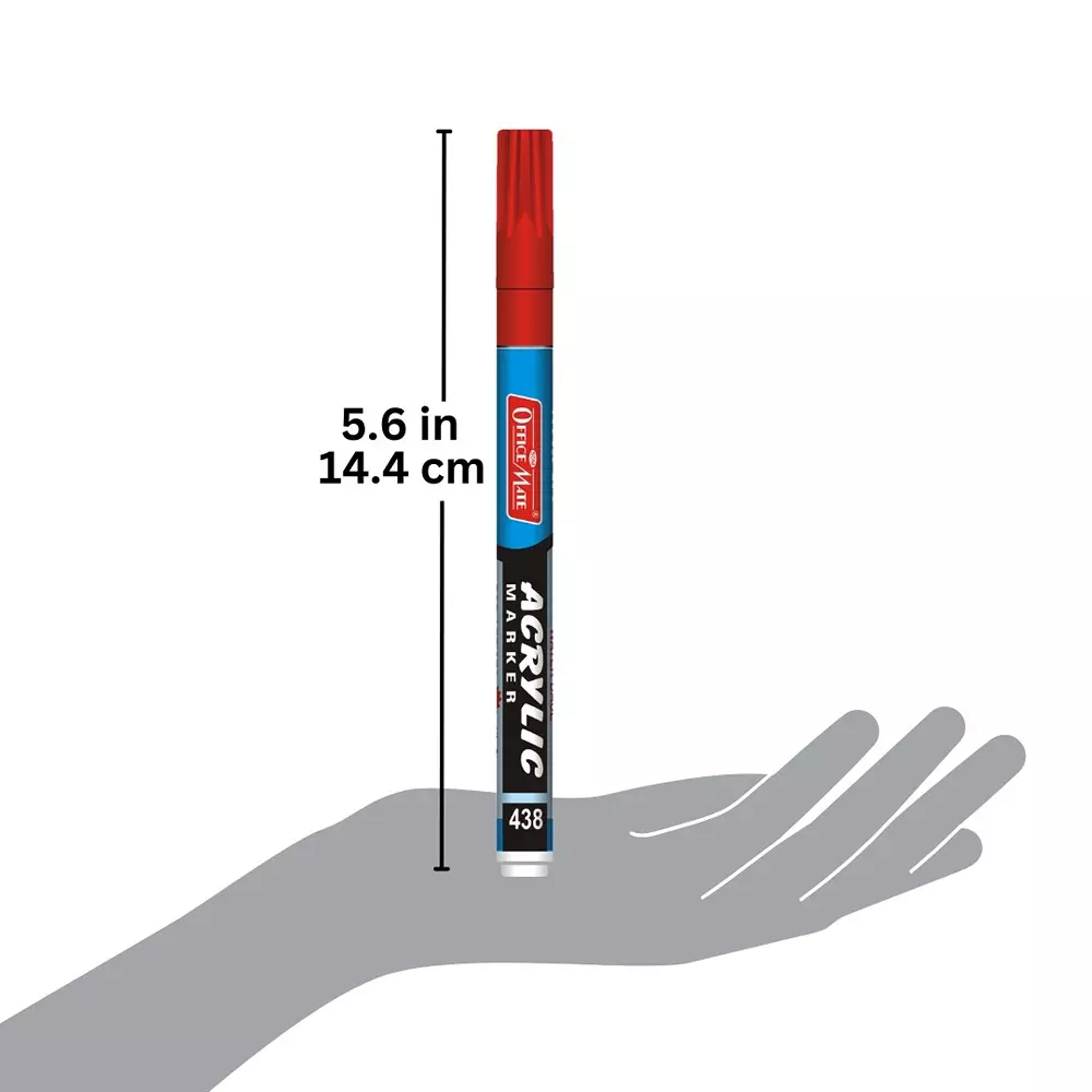 Soni Office Mate 3.05 mm Fine Tip Acrylic Paint Marker Water Based Ink, Fade Resistant for Detailed DIY & Painting, Multicolor (Pack of 5)