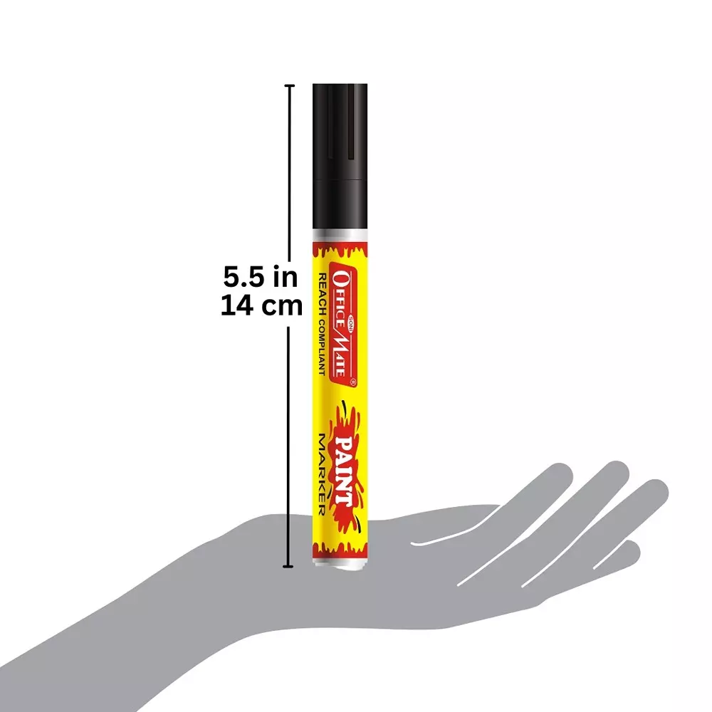 Soni Office Mate Regular Paint Marker 4.5 mm Bullet Tip Long-Lasting Oil-Based Ink for Scrapbooks, Art & Labelling, Multicolor (Pack of 8)