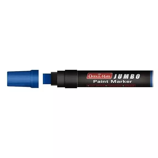 Soni Office Mate Jumbo Paint Marker 15 mm Chisel Tip Oil-Based, Non-Toxic for Murals, Signage & Large Art, Blue