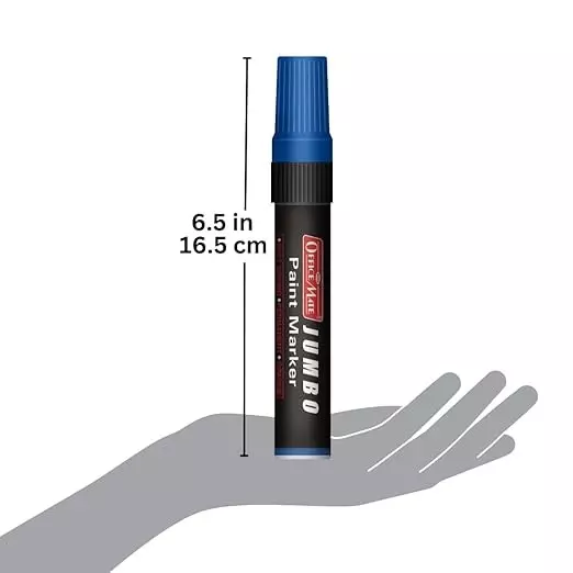 Soni Office Mate Jumbo Paint Marker 15 mm Chisel Tip Oil-Based, Non-Toxic for Murals, Signage & Large Art, Blue