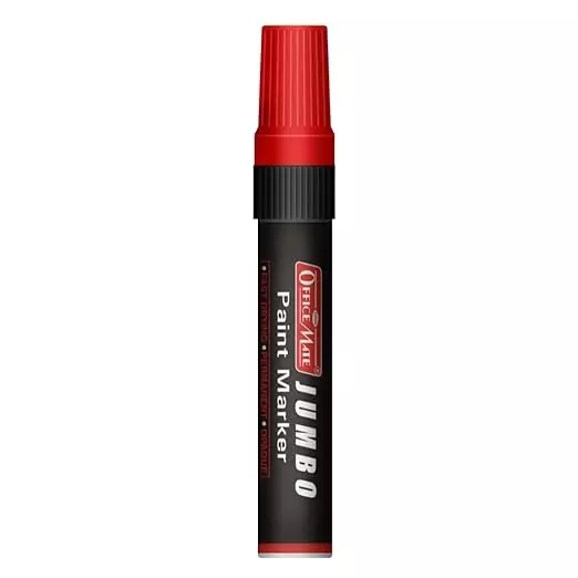 Soni Office Mate Jumbo Paint Marker 15 mm Chisel Tip Oil-Based, Non-Toxic for Murals, Signage & Large Art, Red