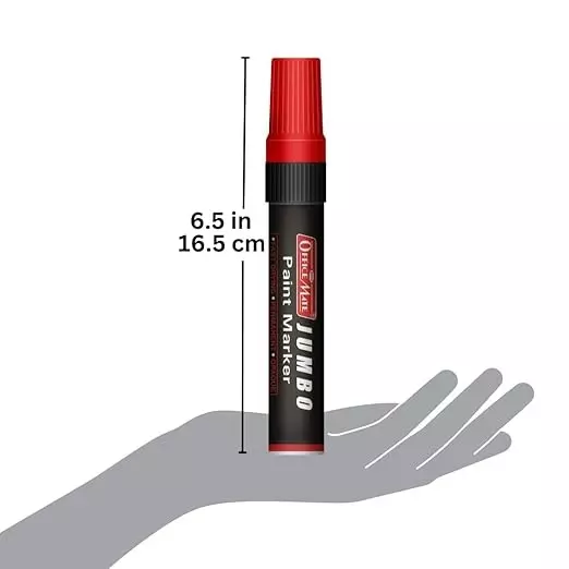 Soni Office Mate Jumbo Paint Marker 15 mm Chisel Tip Oil-Based, Non-Toxic for Murals, Signage & Large Art, Red