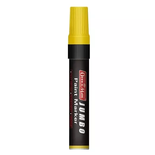 Soni Office Mate Jumbo Paint Marker 15 mm Chisel Tip Oil-Based, Non-Toxic for Murals, Signage & Large Art, Yellow
