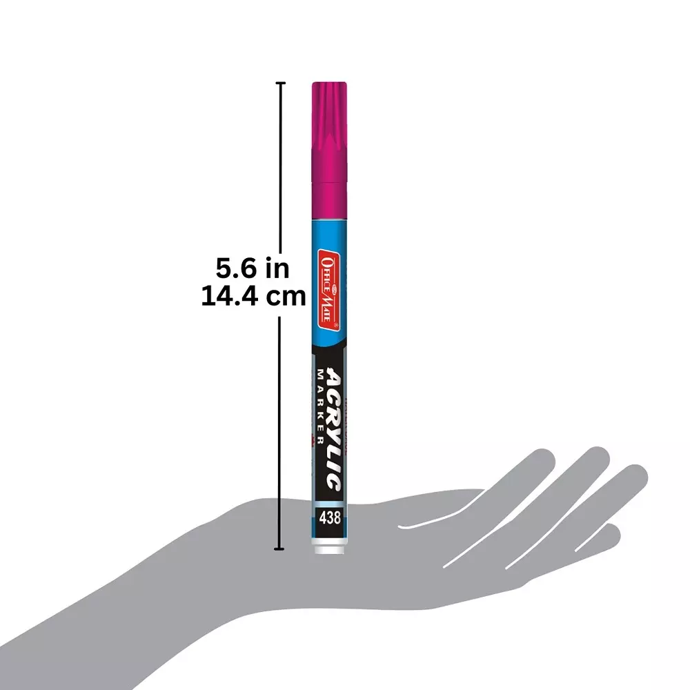 Soni Office Mate 3.05 mm Fine Tip Acrylic Paint Marker Water Based Ink, Fade Resistant for Detailed DIY & Painting, Multicolor (Pack of 10)