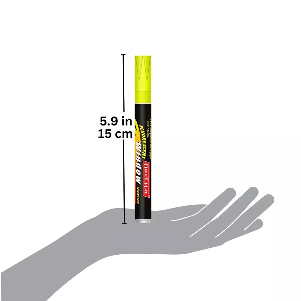 Soni Office Mate Fluorescent Chalk Window Marker 4.5 mm Bullet Tip Smudge-Free, Easy Erase for Cafe, Mirror, Display Multicolor (Pack of 5)
