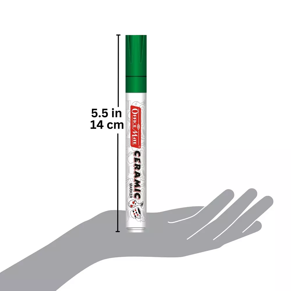 Soni Office Mate Ceramic Marker 4.5 mm Bullet Tip Long-Lasting, Smudge-Free, Fade Proof Ink for Ceramic, Rock, Glass Painting, Multicolor (Pack of 8)