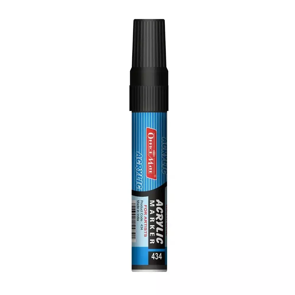 Soni Office Mate Jumbo Acrylic Paint Marker 15 mm Chisel Tip Water Based, Non Toxic for Murals, Canvas & DIY, Black