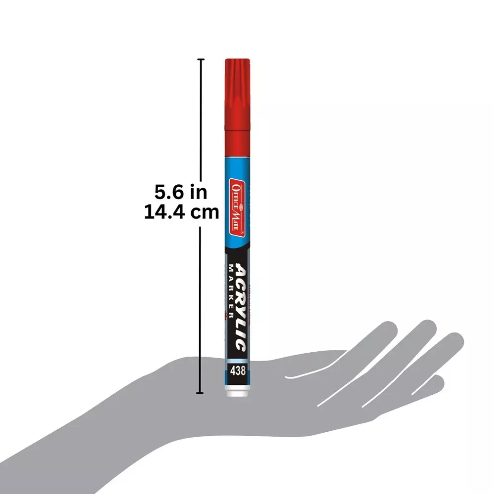 Soni Office Mate 3.05 mm Fine Tip Acrylic Paint Marker Quick Dry, Long Lasting, Water Based Ink for DIY, Crafts & Art Projects, Multicolor (Pack of 4)