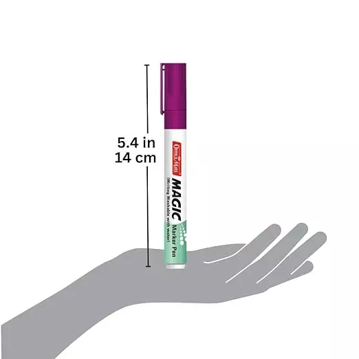 Soni Office Mate Magic Marker Pen Water-Washable, Bright Ink 4.43 mm Bullet Tip Ideal For Creative Use, Pink and Purple (Pack of 4)