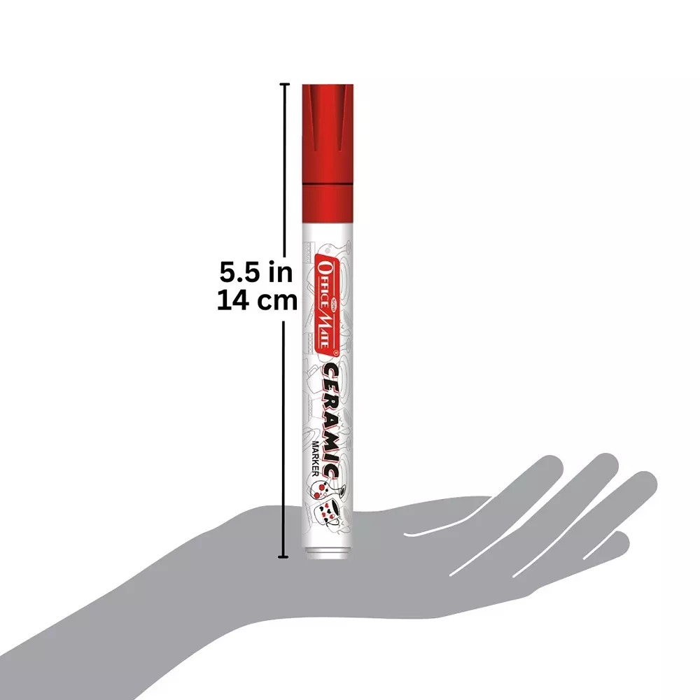 Soni Office Mate Ceramic Marker 4.5 mm Bullet Tip Long-Lasting, Smudge-Free, Fade Proof Ink for Ceramic, Rock, Glass Painting, Multicolor (Pack of 5)