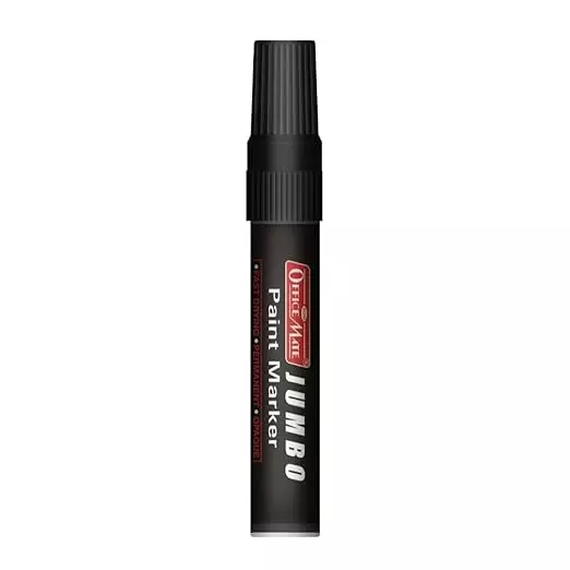 Soni Office Mate Jumbo Paint Marker 15 mm Chisel Tip Oil-Based, Non-Toxic for Murals, Signage & Large Art, Black