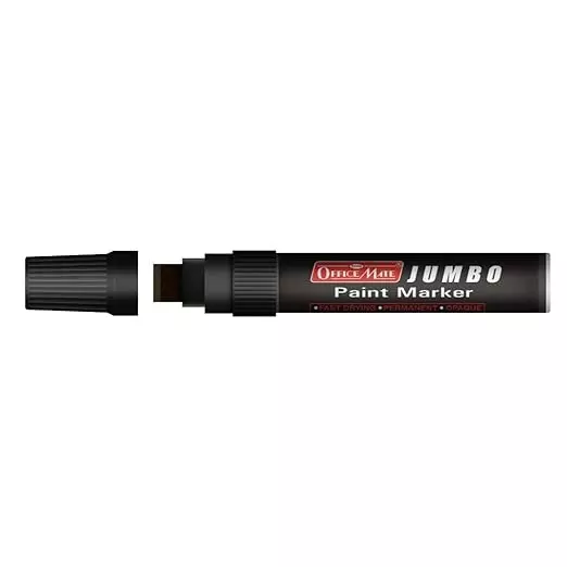 Soni Office Mate Jumbo Paint Marker 15 mm Chisel Tip Oil-Based, Non-Toxic for Murals, Signage & Large Art, Black