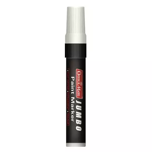Soni Office Mate Jumbo Paint Marker 15 mm Chisel Tip Oil-Based, Non-Toxic for Murals, Signage & Large Art, White