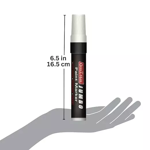 Soni Office Mate Jumbo Paint Marker 15 mm Chisel Tip Oil-Based, Non-Toxic for Murals, Signage & Large Art, White