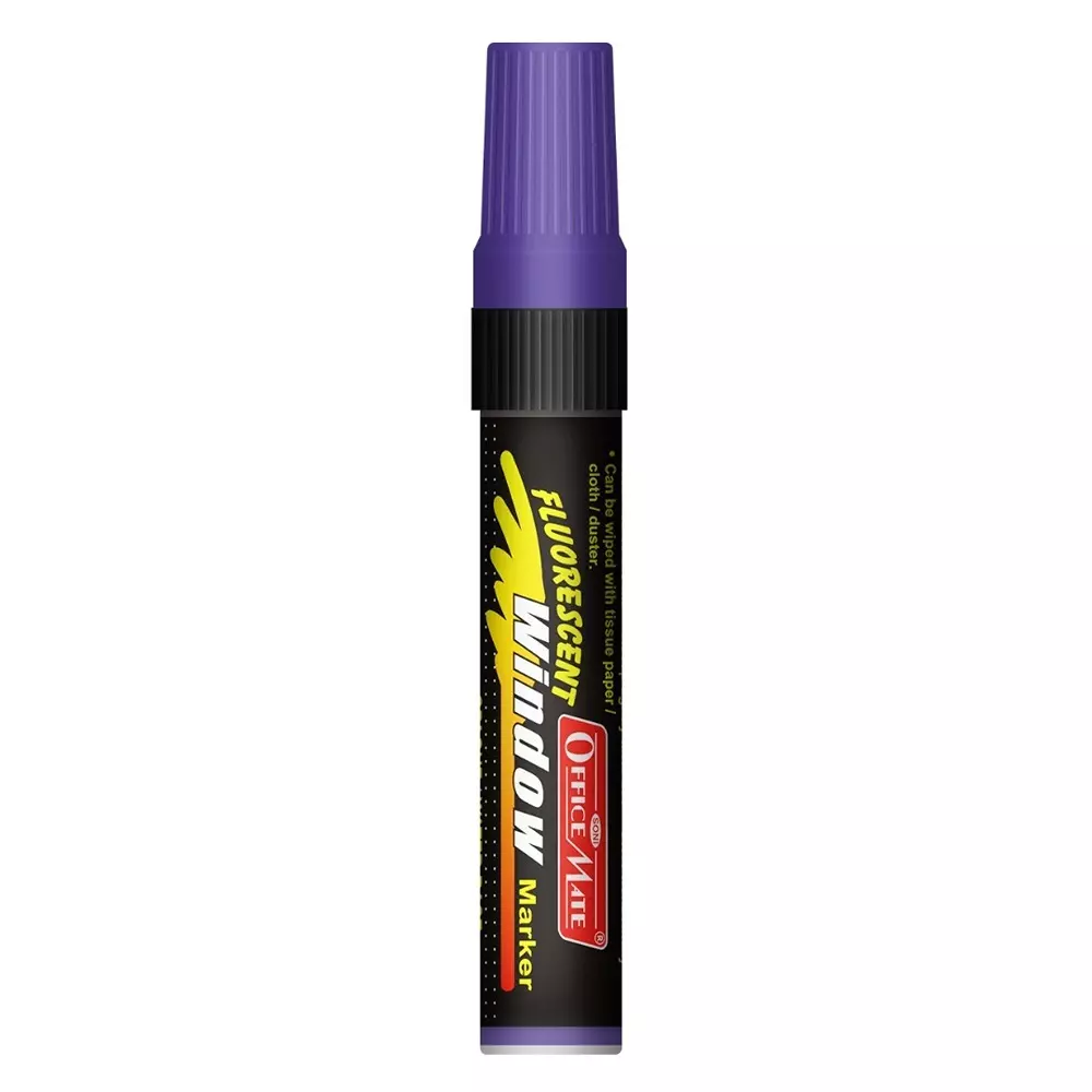 Soni Office Mate Jumbo Chalk Window Marker 15 mm Chisel Tip Smudge-Free, Easy Erase for Glass, Mirrors, Displays & More, Violet