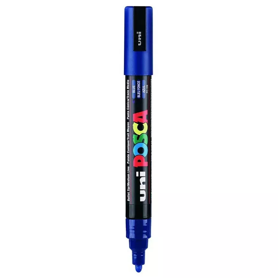 Uni Posca PC-5M 1.8-2.5 mm Medium Tip Blue Ink Water Based Paint Marker (Pack of 6 Pcs)