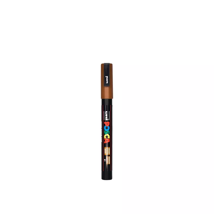 Uni Posca PC-3M 0.9-1.3 mm Fine Tip Brown Ink Water Based Paint Marker (Pack of 6 Pcs)