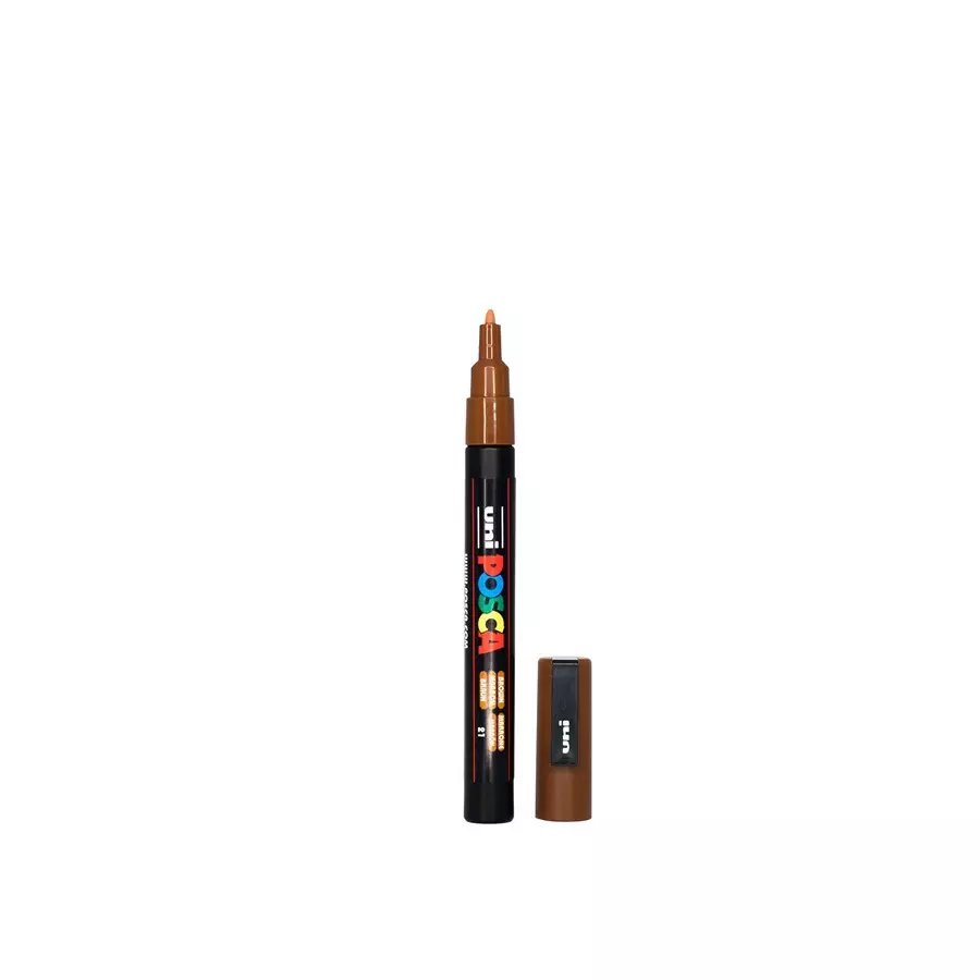 Uni Posca PC-3M 0.9-1.3 mm Fine Tip Brown Ink Water Based Paint Marker (Pack of 6 Pcs)
