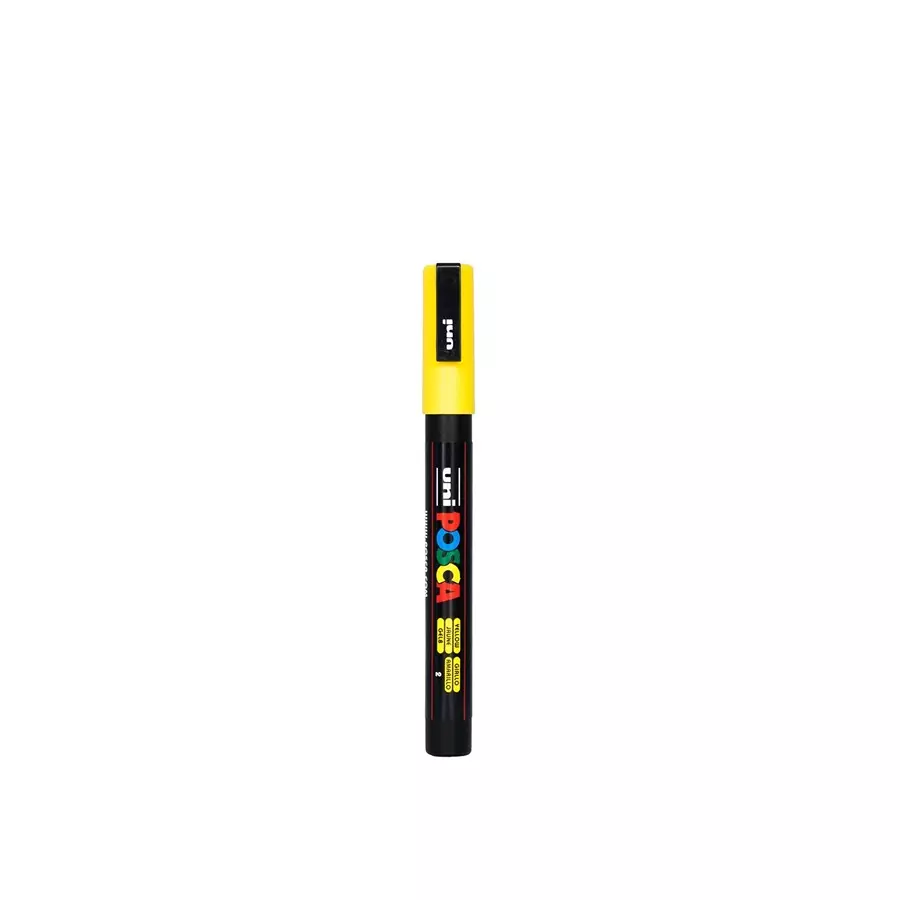 Uni Posca PC-3M 0.9-1.3 mm Fine Tip Yellow Ink Water Based Paint Marker (Pack of 6 Pcs)
