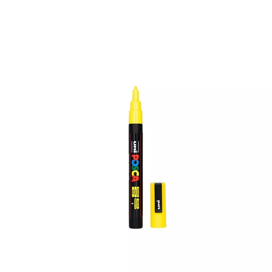 Uni Posca PC-3M 0.9-1.3 mm Fine Tip Yellow Ink Water Based Paint Marker (Pack of 6 Pcs)