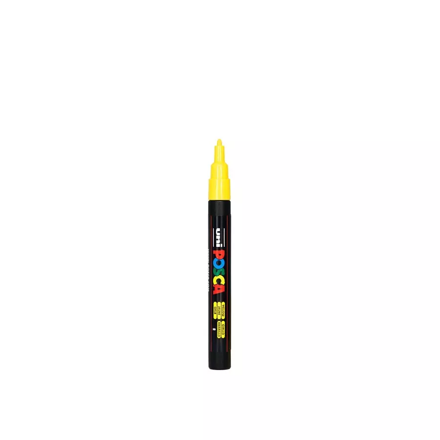 Uni Posca PC-3M 0.9-1.3 mm Fine Tip Yellow Ink Water Based Paint Marker (Pack of 6 Pcs)