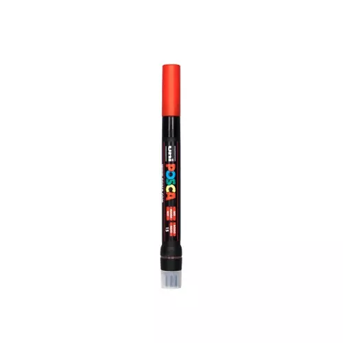 Uni Posca PCF-350 15 mm Ultra-Fine Tip Red Ink Water Based Posca Marking Brush (Pack of 5 Pcs)