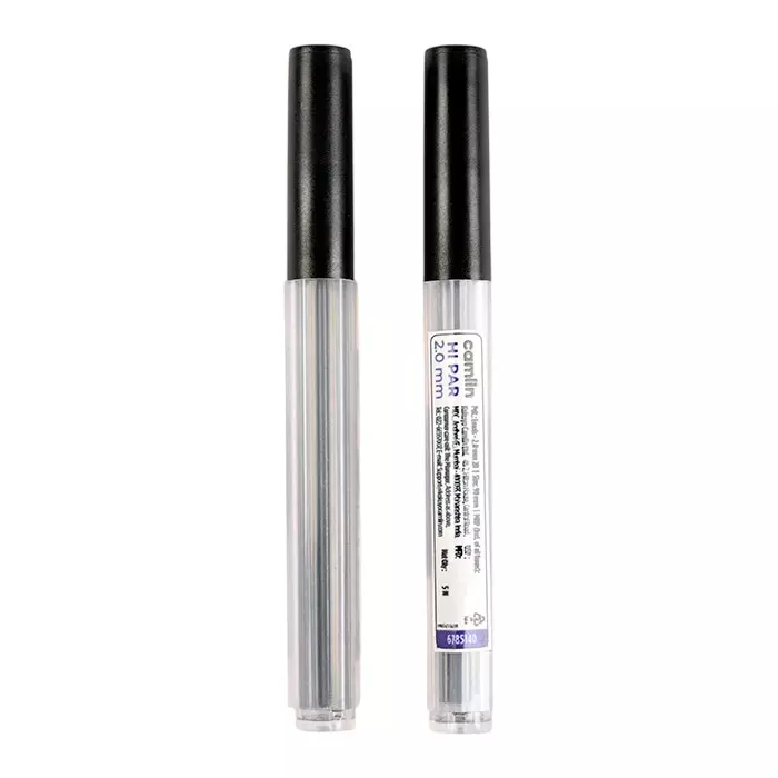 Camlin Mechanical Pencil Leads (5 Lead Each) 2 mm Length 90 mm HI-Par HB (Pack of 5 Tubes)