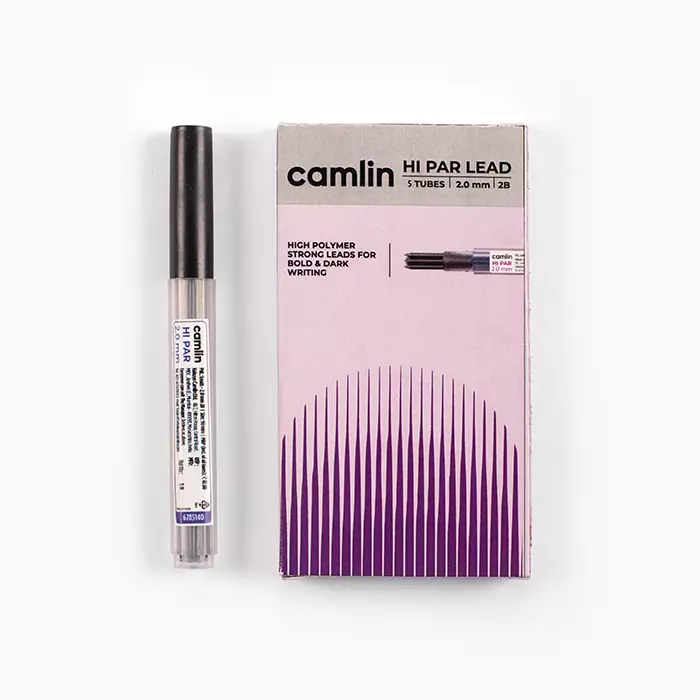 camlin-mechanical-pencil-leads-20-mm-length-90-mm-hi-par-2b-pack-of-5-tubes-with-5-leads