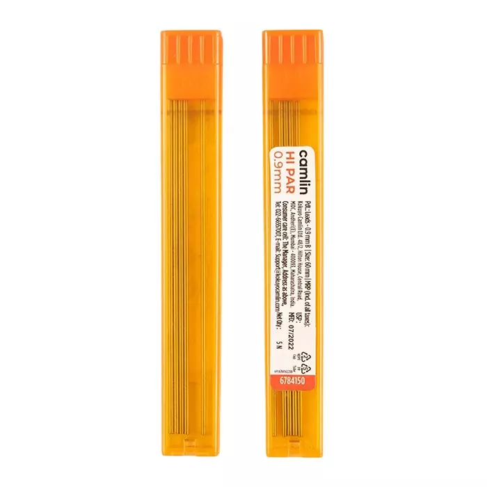 Camlin Mechanical Pencil Leads (5 Lead Each) 0.9 mm Length 60 mm HI-Par HB (Pack of 10 Tubes)