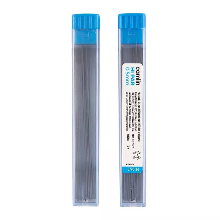 Camlin Mechanical Pencil Leads (10 Lead Each) 0.5 mm Length 60 mm HI-Par HB (Pack of 10 Tubes)