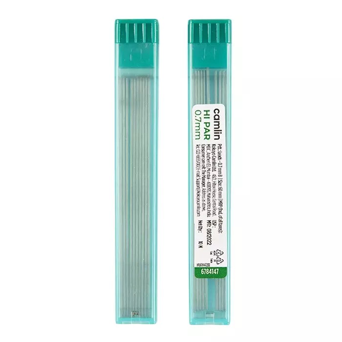 Camlin Mechanical Pencil Leads (10 Lead Each) 0.7 mm Length 60 mm HI-Par HB (Pack of 10 Tubes)